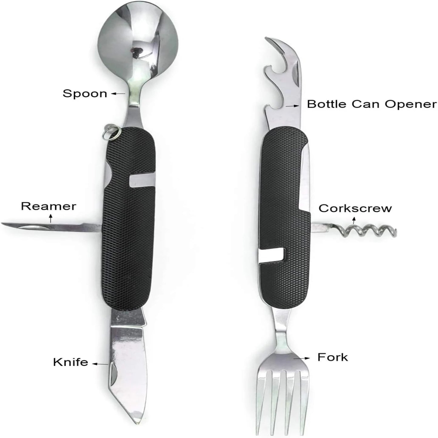 6-in-1 Multi-Function Camping Utensil Flatware Set