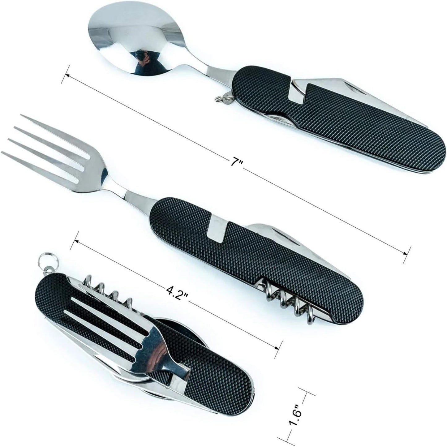 6-in-1 Multi-Function Camping Utensil Flatware Set