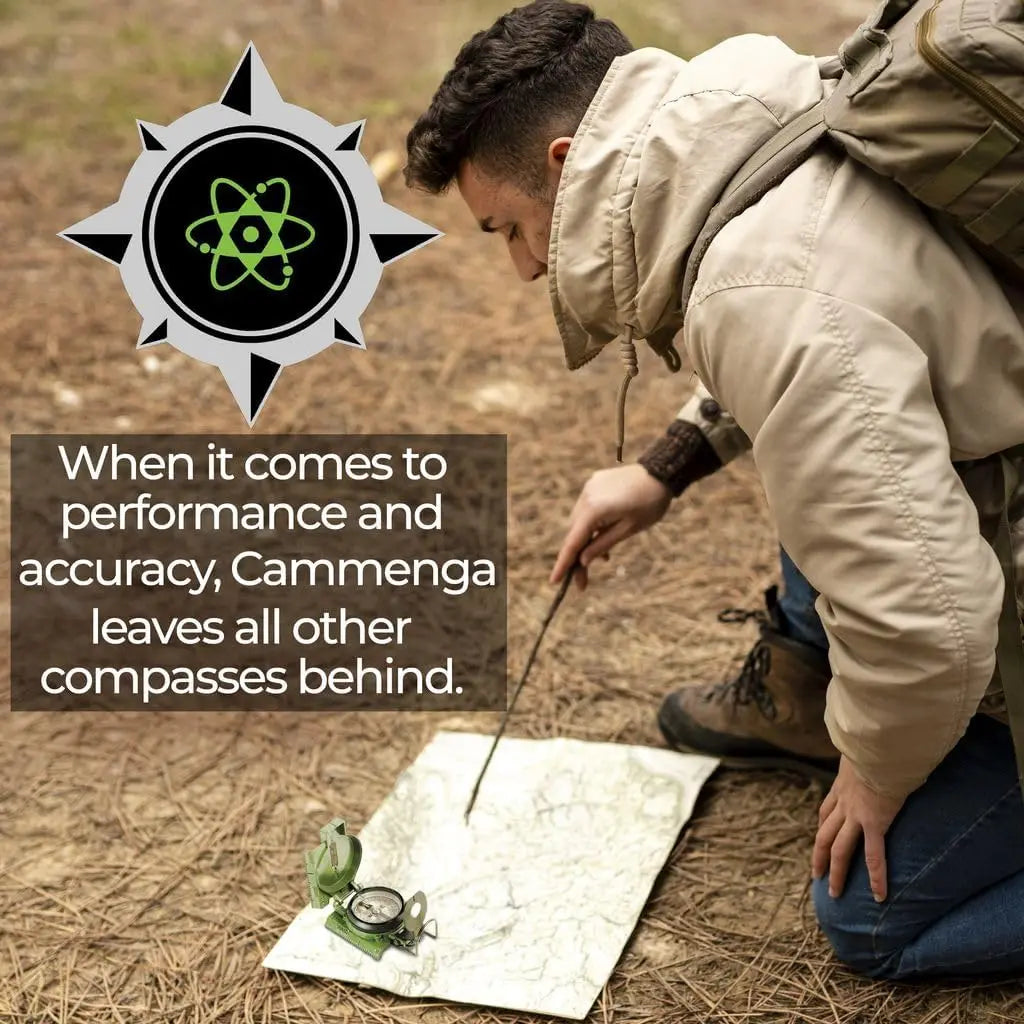 Official US Military Tritium Compass, Accurate and Waterproof with Pouch for Hiking, Camping, Navigation and Survival