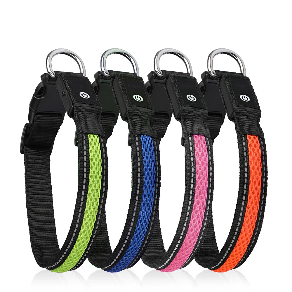 Night Safety LED Glow Waterproof Dog Collars