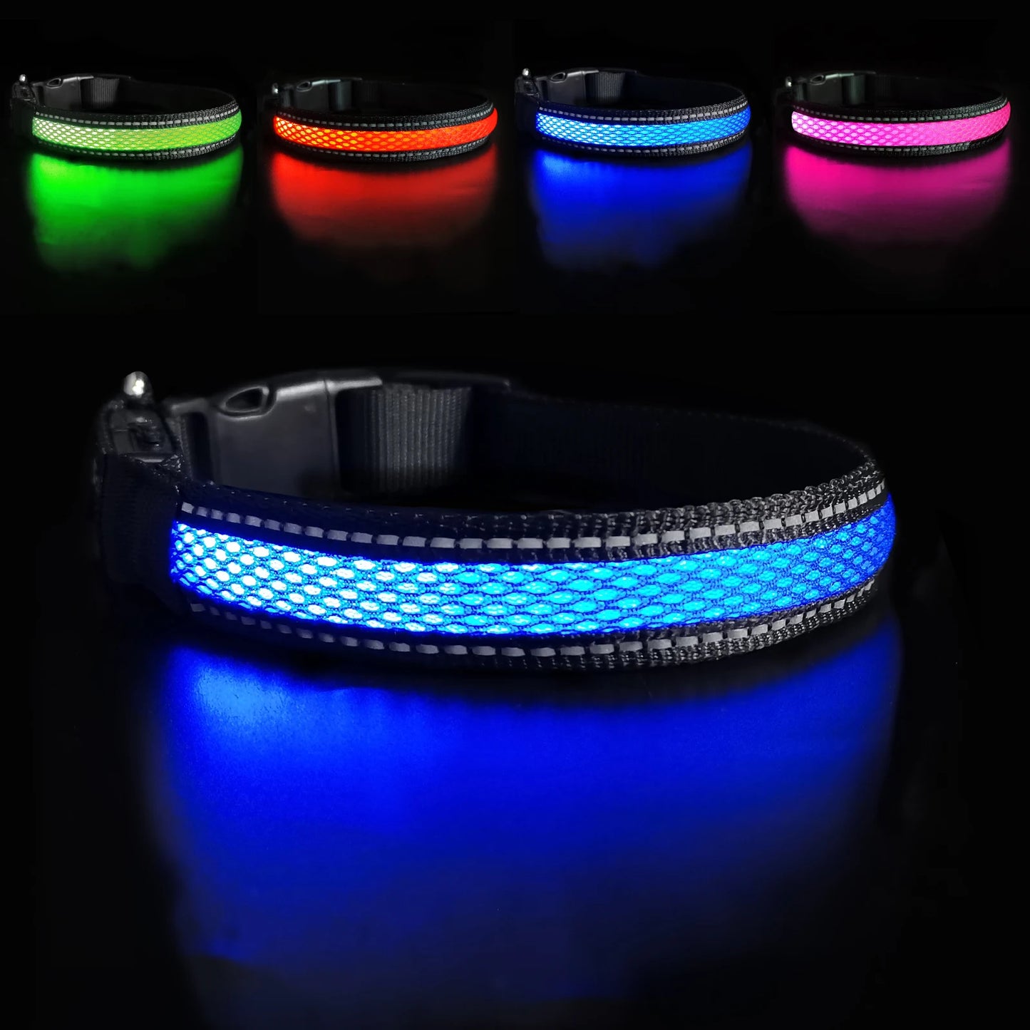 Night Safety LED Glow Waterproof Dog Collars