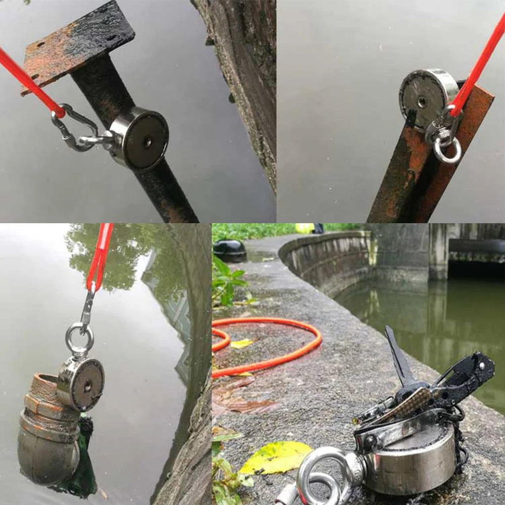 Strong Double Side Super Power Salvage Fishing Magnet with Searching Rope