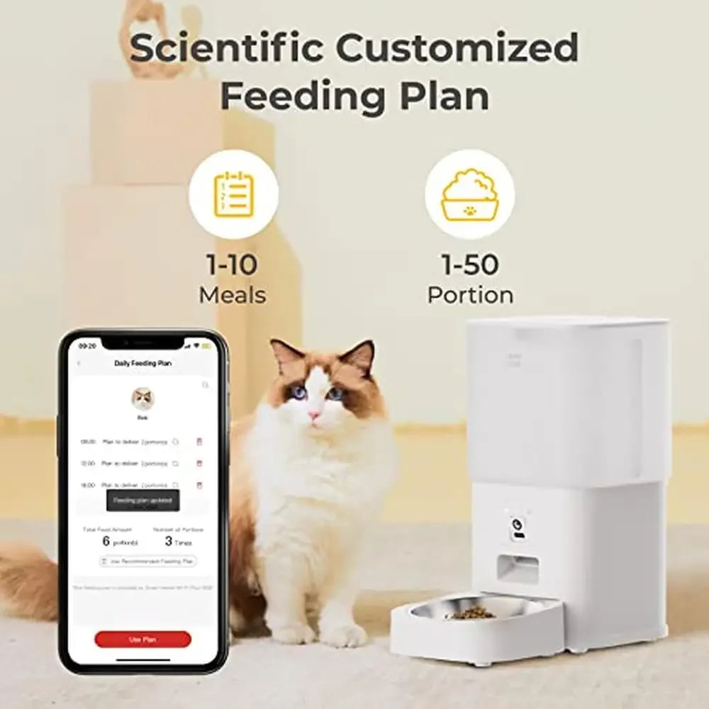 6L Smart Programmable Pet Feeder with Camera and Remote