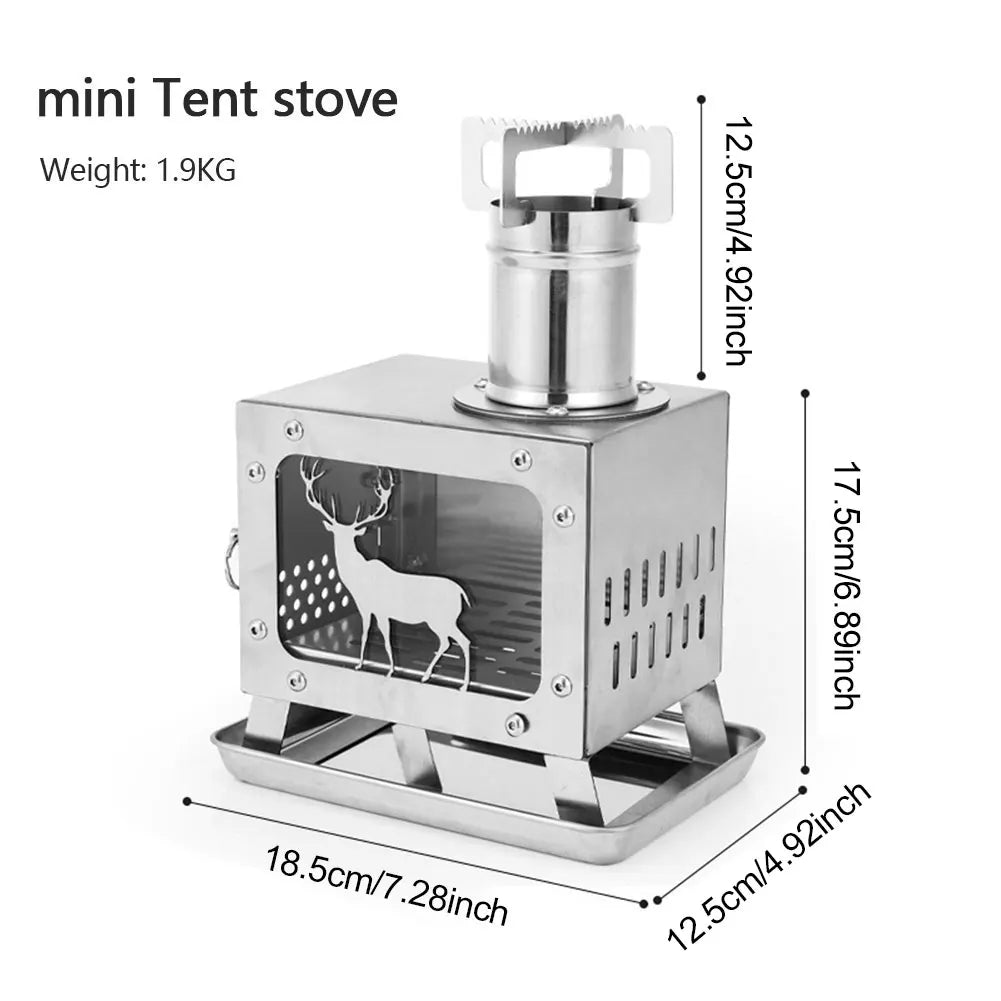 Mini Wood Burning Stainless Steel Stove