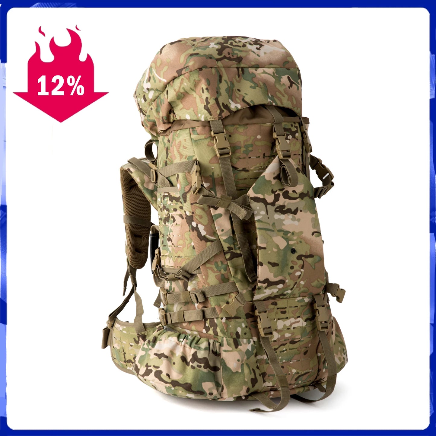 100L Large Waterproof Backpack With Hydration System